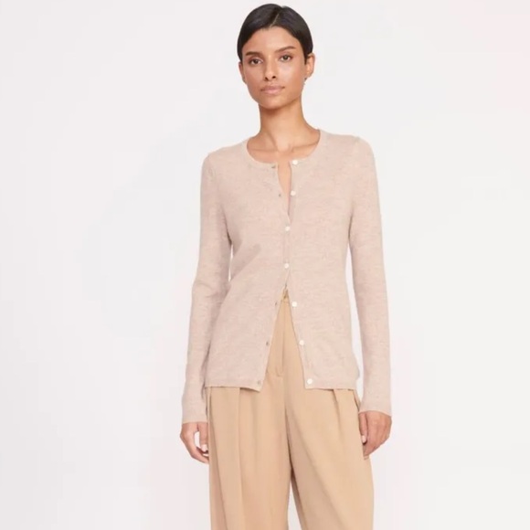 STAUD Adan Cashmere Cardigan Beige - size Small - Picture 3 of 7